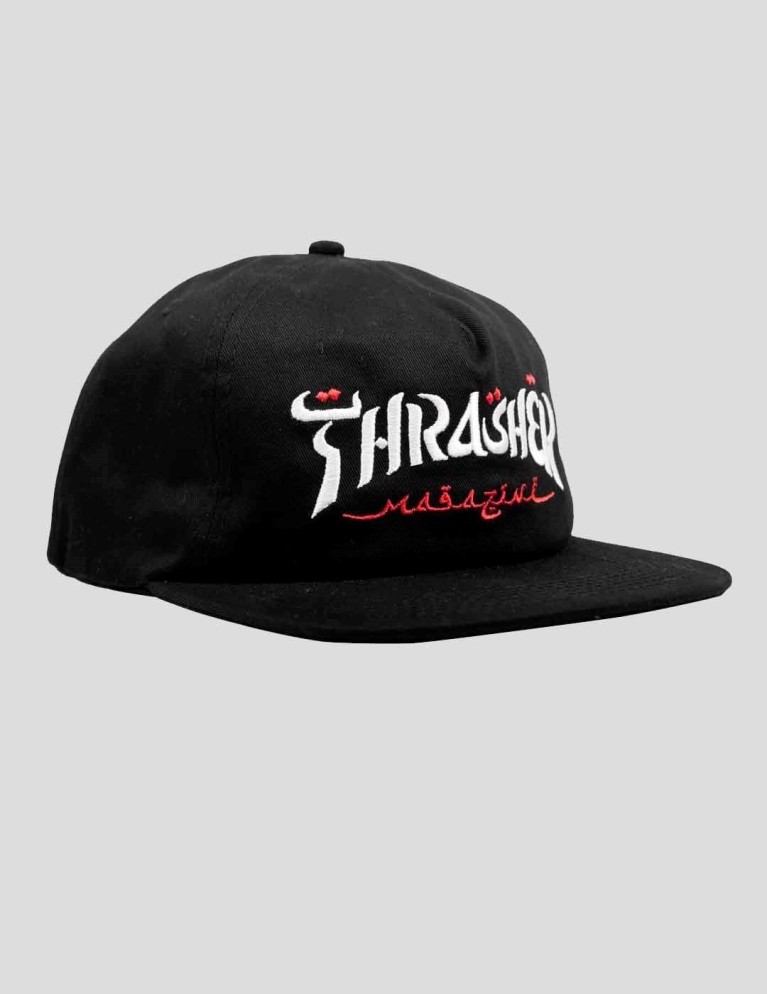 Gorra THRASHER calligraphy snapback black